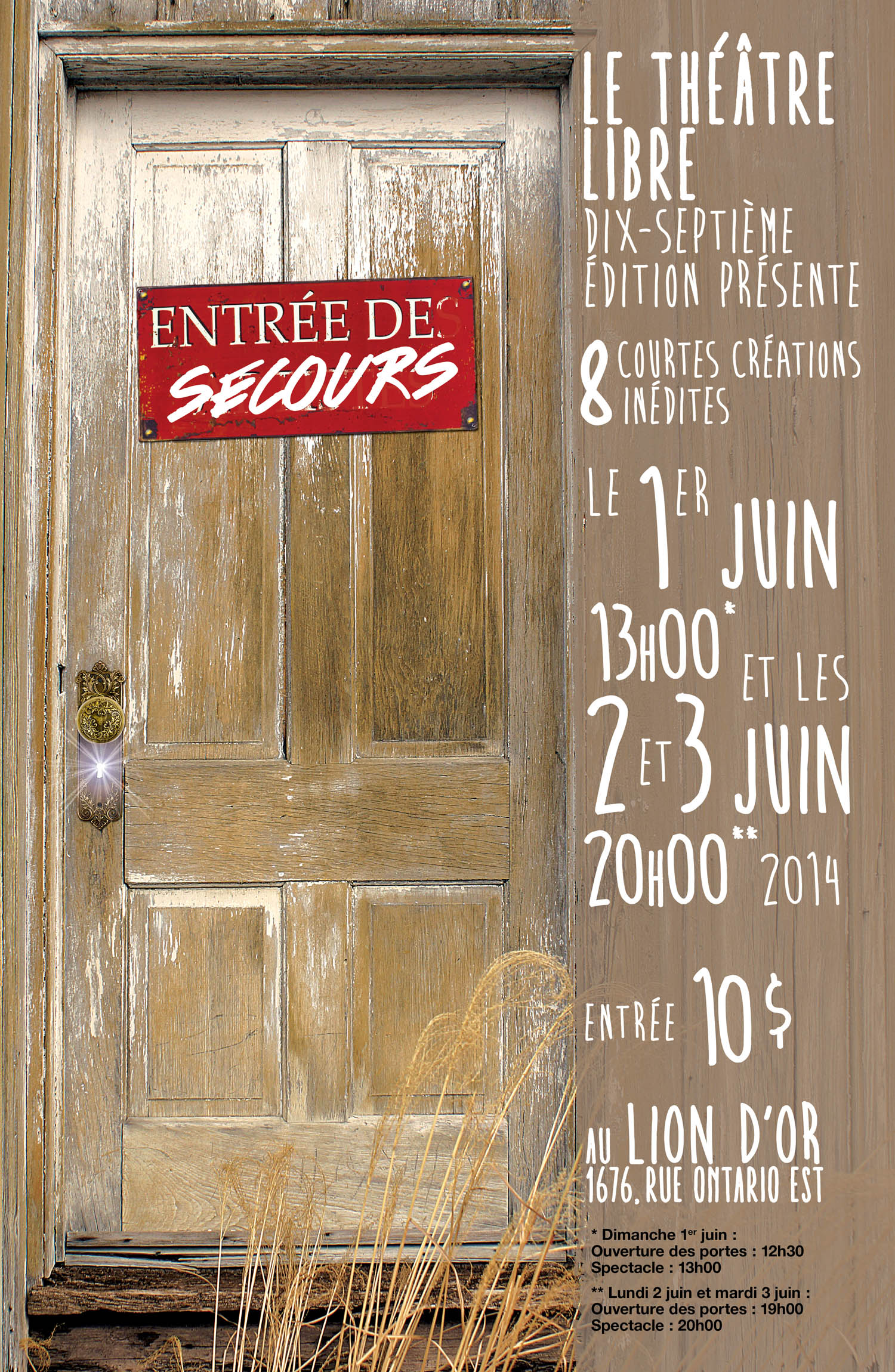 Spectacle 2014 - Entrée de secours